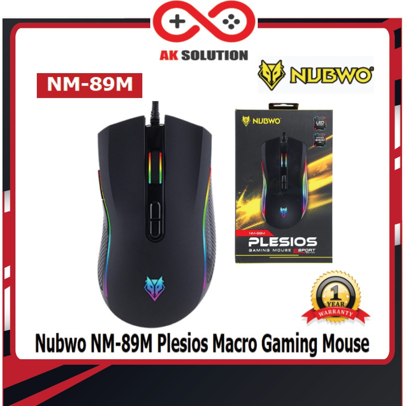 Nubwo NM-89M Plesios Macro Gaming Mouse เมาส์มาโคร 7 ปุ่ม 6400 DPI
