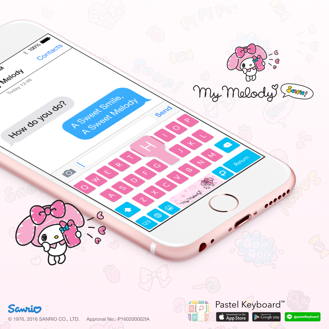 My Melody Selfie Keyboard Theme⎮ Sanrio (E-Voucher) for Pastel Keyboard App