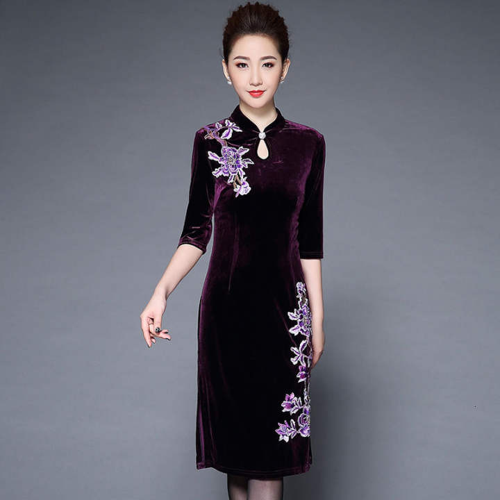 velvet qipao
