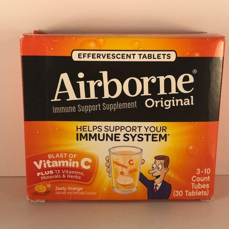 วิตามินซี เม็ดฟู่ Original, Immune Support, Blast of Vitamin C, Zesty Orange: 3 Tubes 10 Effervescent Tablets Each (AirBorne®) ป้องกันหวัด บำรุงผิวพรรณ