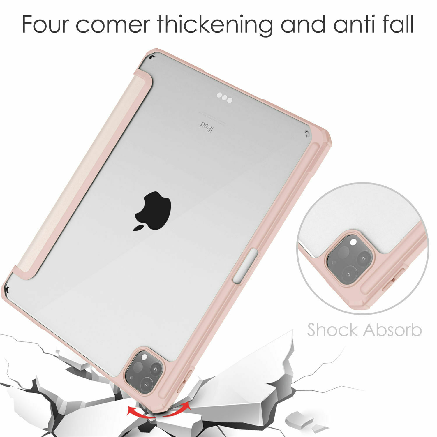 เคสฝาพับ ฝาหลังใส ไอแพด โปร 11 2020 2021 ชาร์จปากกาได้ พร้อมช่องเก็บ Use For iPad Pro 11 2020