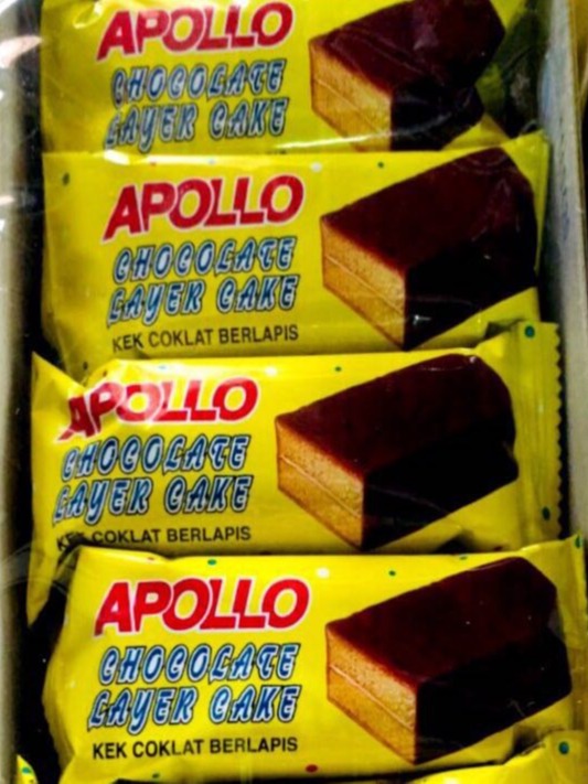 เค้กApollo เคลือบช็อกโกแล็ต กล่องเหลือง จำนวน 24 ชิ้น