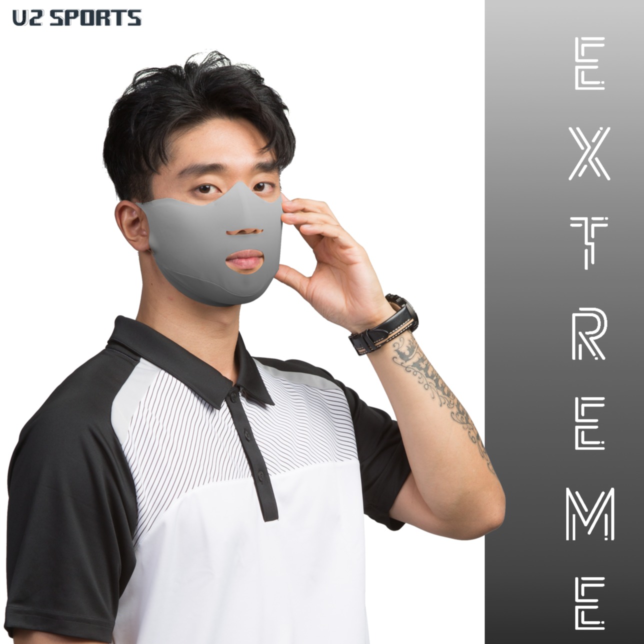 U2SPORTS ผ้ากันแดด กันUV 99.99% NanoTechno ผ้านำเข้าจากเกาหลี Anti-Bacteria ผ้าใส่แล้วเย็น รุ่น Extreme-Gradation (Golf Mask)