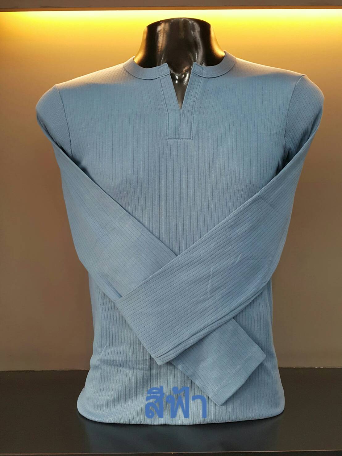 Uzem Ropa เสื้อยืดผู้ชาย uzem bodysizeno.10-110 คอจีน สีพื้น ไม่มีลาย แขนยาว no ...