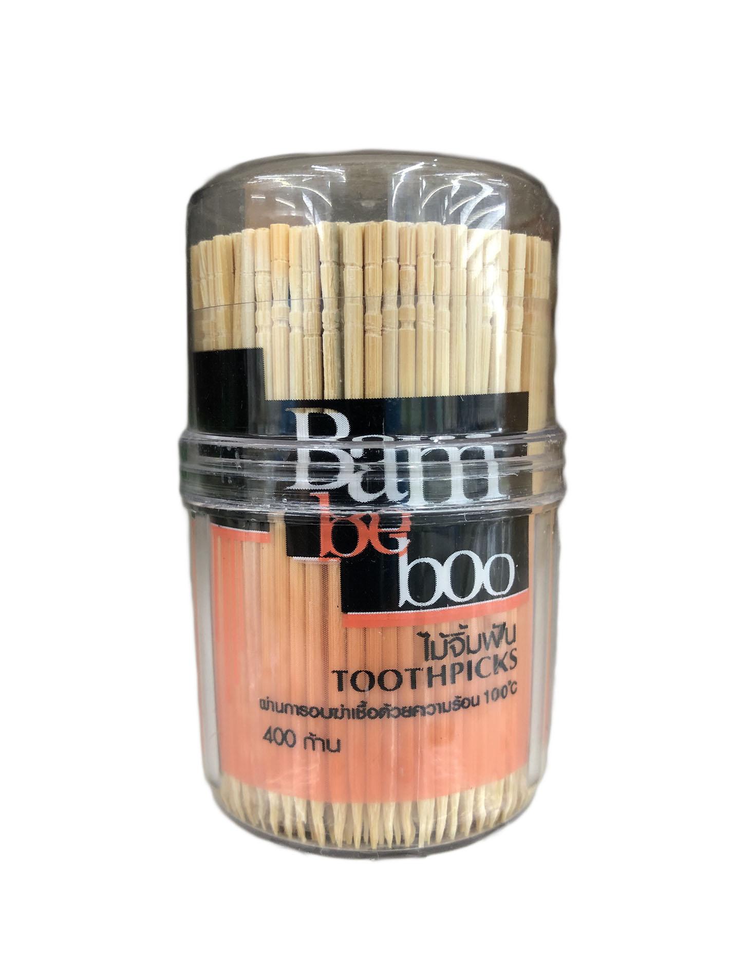 Bamboo Toothpicks ไม้จิ้มฟัน ((หัวร่ม 400ก้าน)) ผ่านการอบฆ่าเชื้อด้วยความร้อน100 'C ((ของแท้100%)) พร้อมส่ง!!!