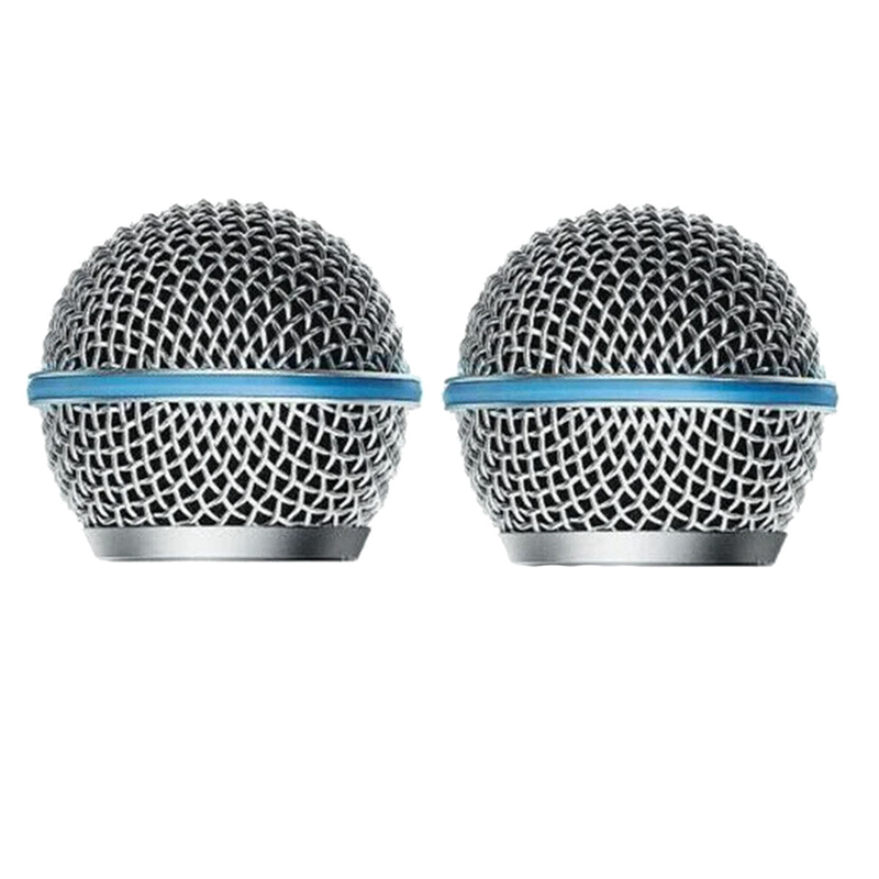 2pcs microphone grill mic grille replacement mic ball head mesh for shure beta58a sm58 pgx24 slx24