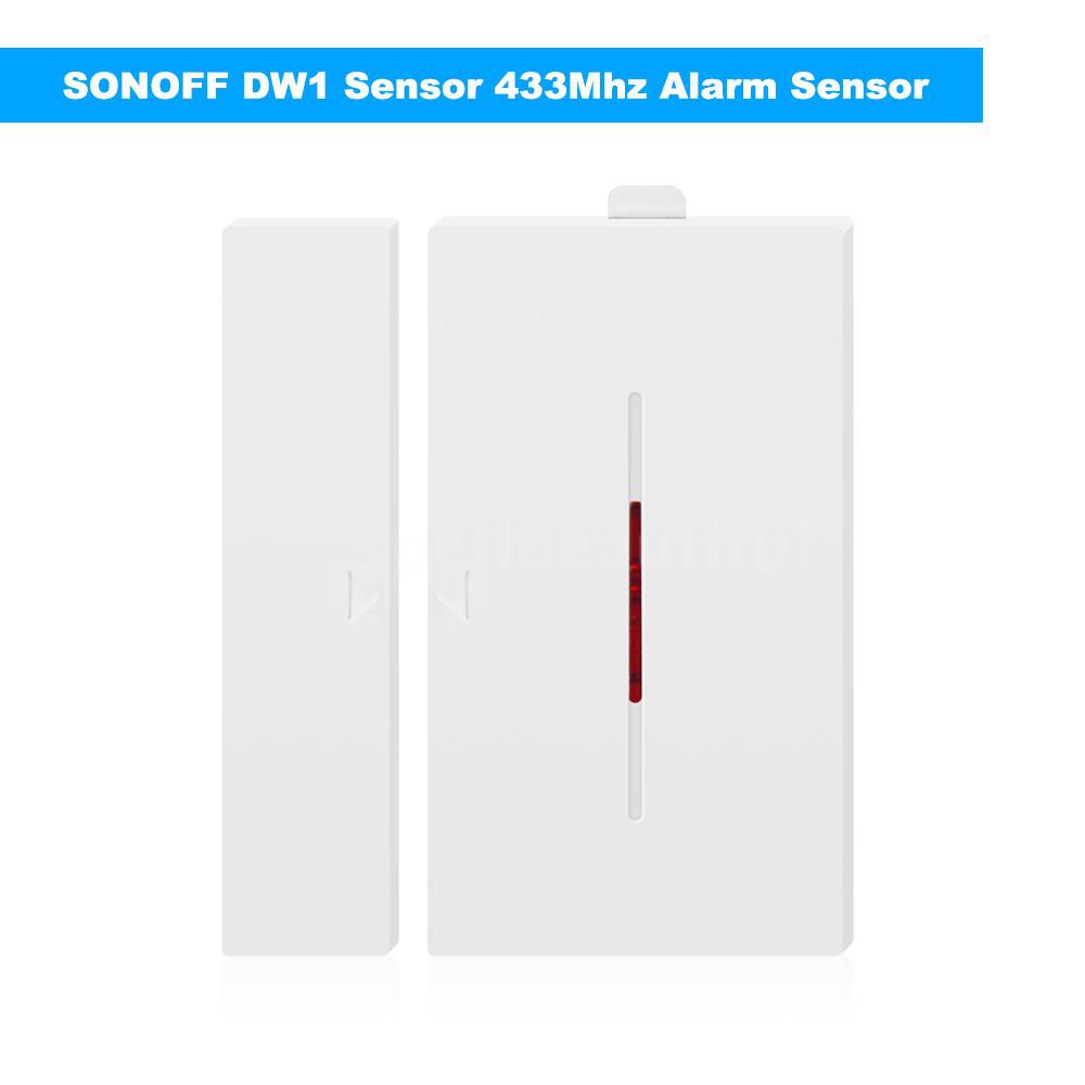 SONOFF DW1 เซ็นเซอร์ 433Mhz เซนเซอร์เตือนประตู หน้าต่าง อัตโนมัติ แบบไร้สายไฟ เตือนการโจรกรรม เข้ากันได้กับ RF Bridge