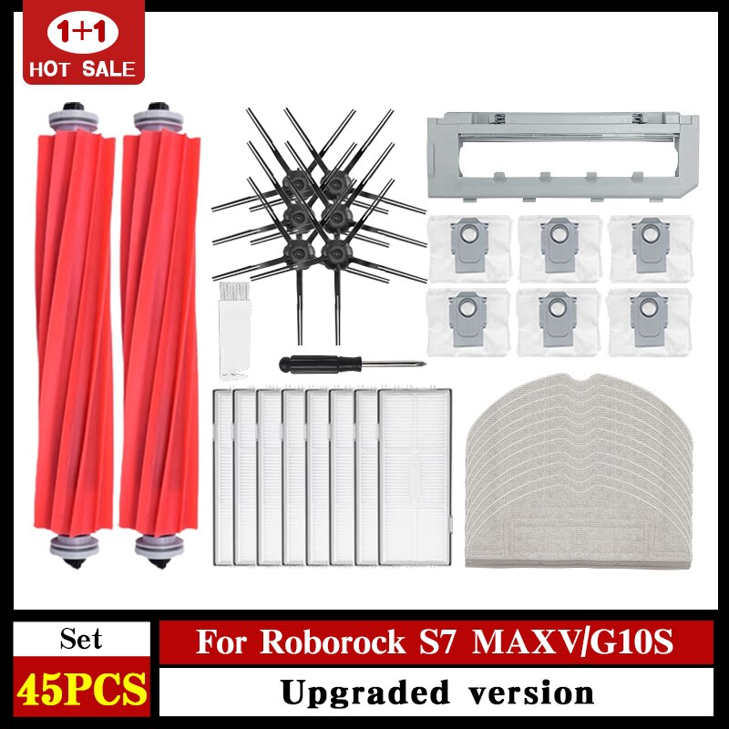 Roborock S7 MaxV / G10S Parts Of Dust Bag+Main Side+Brush Brush+Hepa