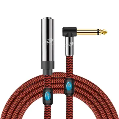 1/4 Inch TS Mono 6.35mm Male to 6.5mm Female Audio Cable for Mixer Bass Guitar Soundbox Amplifier Shielded Extension Cords