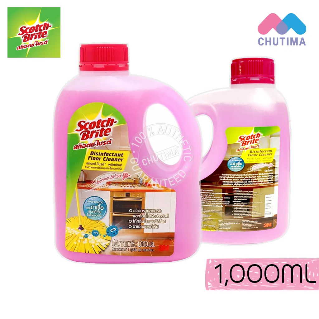 น้ำยาถูพื้น ทำความสะอาด กลิ่นโรแมนติกโรส สก๊อตช์-ไบรต์ Scotch Brite Disinfectant Floor Cleaner 1,000 ml.