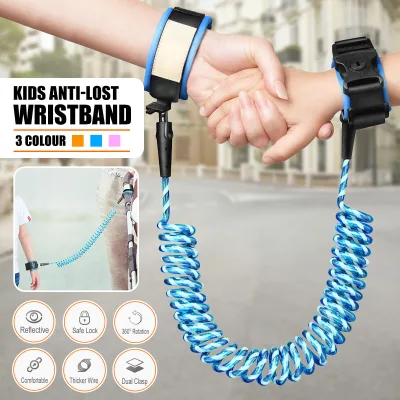 2.5M Safety Reflective Harness Leash Anti-Lost Safety Harness Band Wristband for Toddler Baby Kids Traction