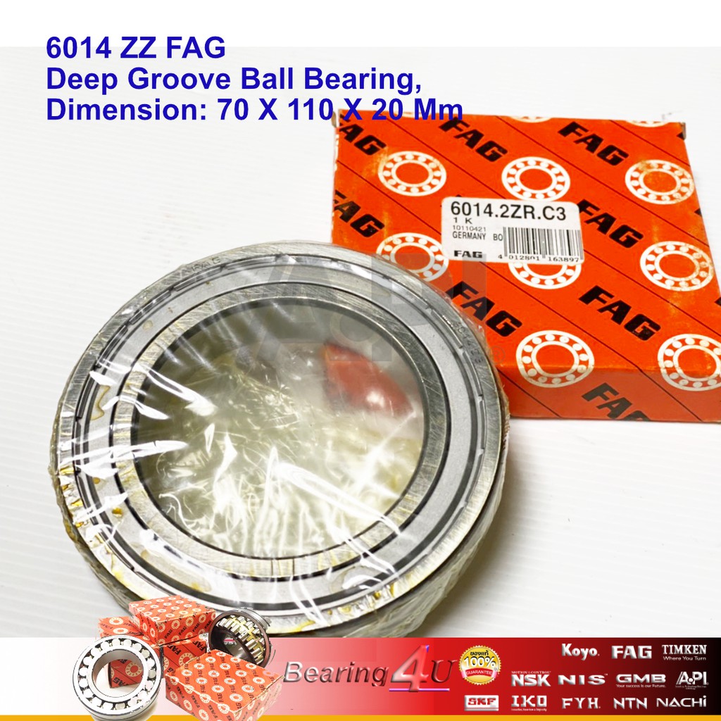 ลดราคา FAG 6014 ZZ ขนาด 70*110*20 มม. รอบจัด ของแท้ 100 % (เยอรมัน) 6014-ZZ FAG BEARING แบริ่งส์ ตลับลูกปืน อุตสาหกรรม #ค้นหาเพิ่มเติม ชุดลูกลอกสายพานหน้าเครื่อง ล้อหลังทั้งดุม LANCER EX NTN Toyota New Camry ชุดสายพานไทม์มิ่ง