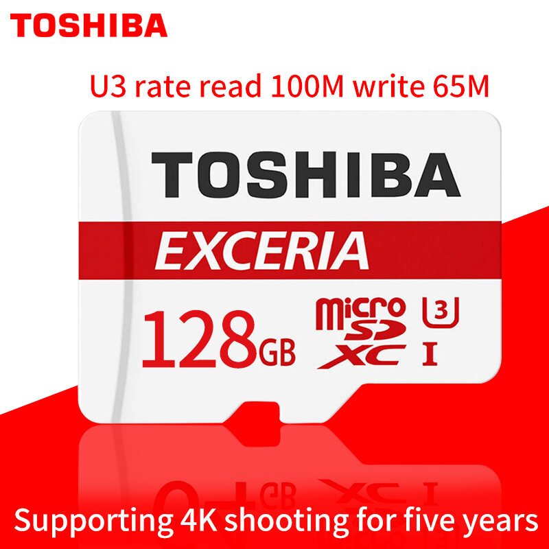 TOSHIBA เมมโมรี่การ์ด sd card 128 gb Original 32G 64G 128GB Class 10 TF Card Mobile Phone Memery Card Micro SD Card 20M/S Writing with Free TF Card Adpter