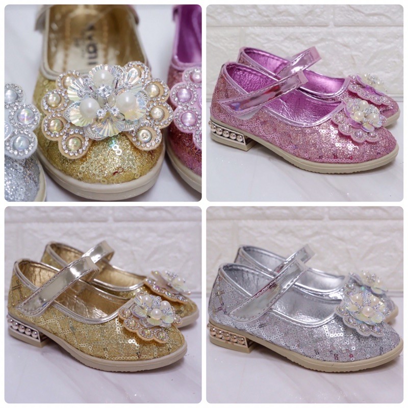 รองเท้าสวยงามเด็กผู้หญิง(248)สีทอง เงิน ชมพู ไซส์26-36