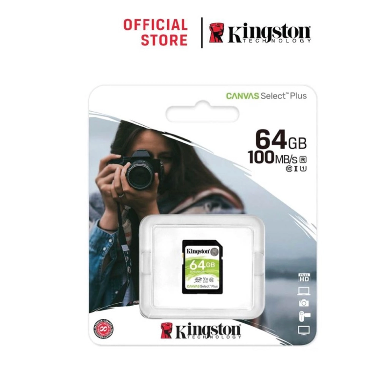 ภาพหน้าปกสินค้าKingston Canvas Select Plus Class 10 SDHC/SDXC SD Card 64GB (SDS2/64GB)