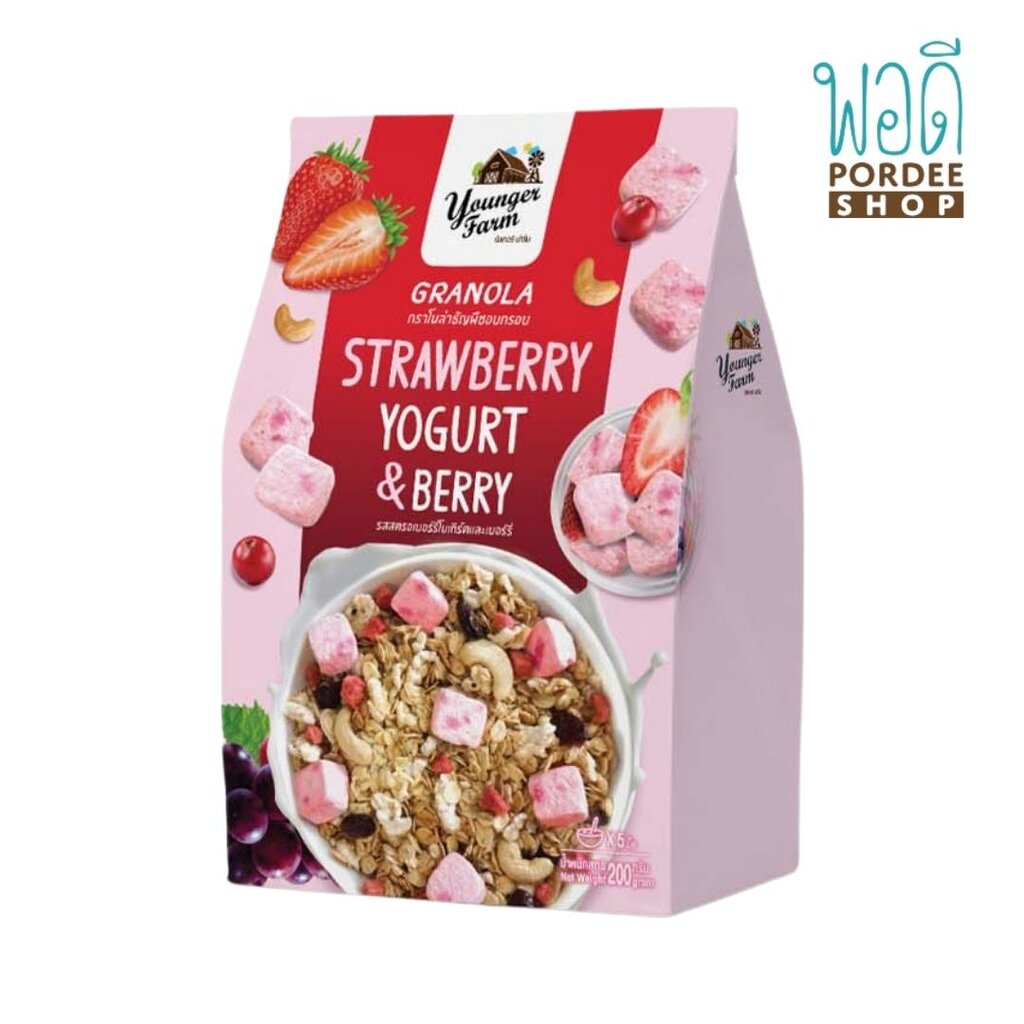 GRANOLA STRWBERRY YOGURT & BERRY กราโนล่า รสสตรอเบอร์รี่ โยเกิรต์ และ
