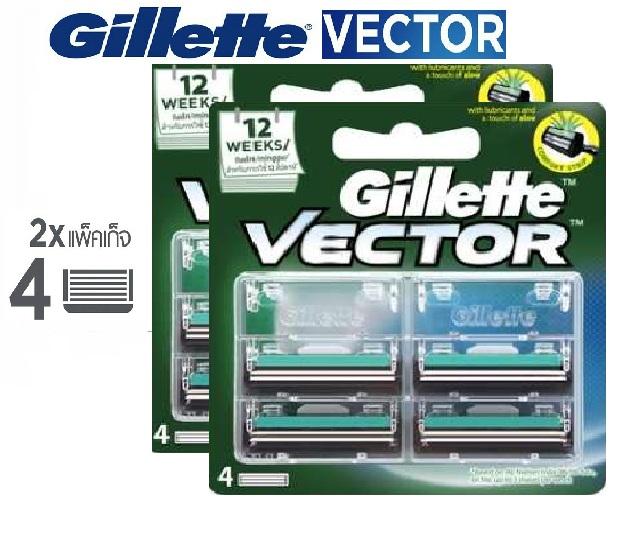 Gillette ยิลเลตต์ วิคเตอร์ ใบมีดโกน รุ่นVector (8ชิ้น)(แพ็ค4x2ชุด) #ps456shop