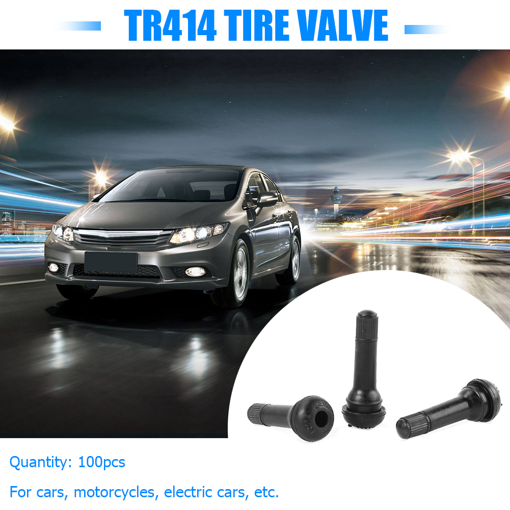 100pcs TR-414 Snap In Rubber Valve Stems TR414 Tyre Tire Valves With ...