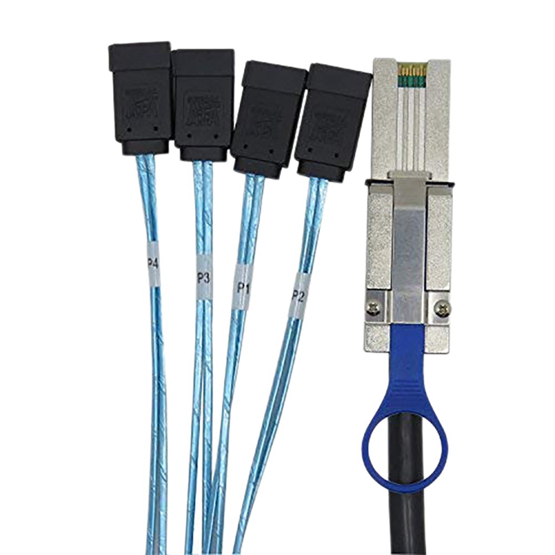 Server Data Cable Mini SAS 26P SFF-8088 to 4XSATA 7P Hard Disk 12Gbps Stable Anti-Interference for HBA RAID,2M/6.5FT