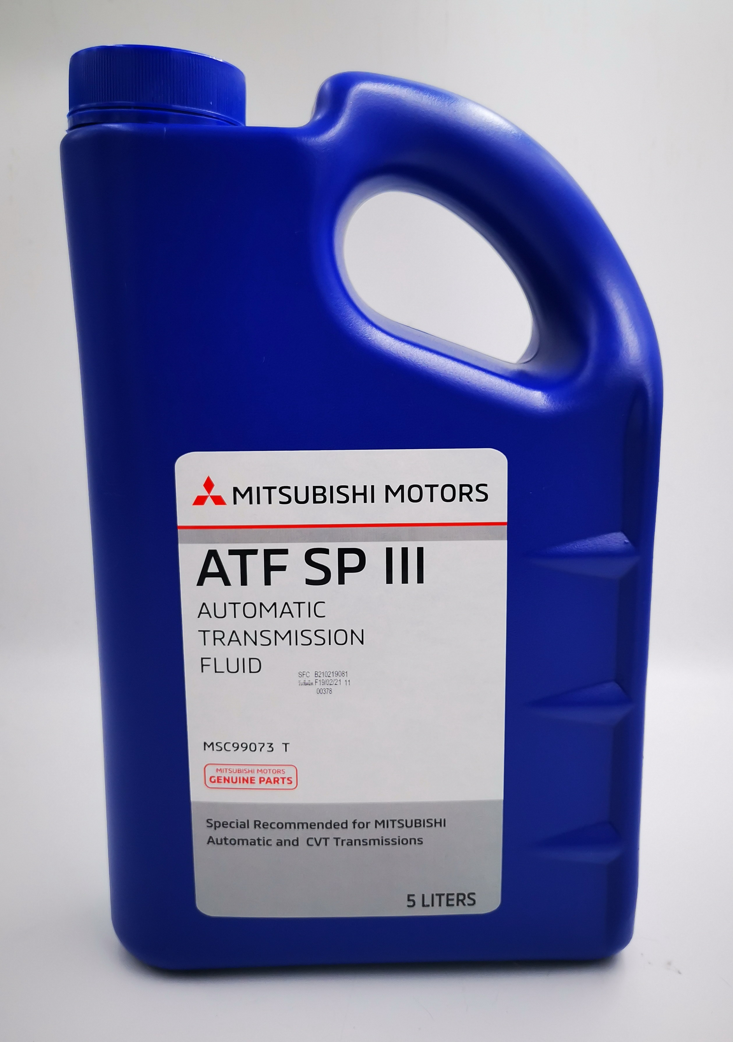 น้ำมันเกียร์ออโต้ MITSUBISHI Automatic Transmission Fluid ATF SP lll ขนาด5 ลิตร แท้ รหัส MSC99073T
