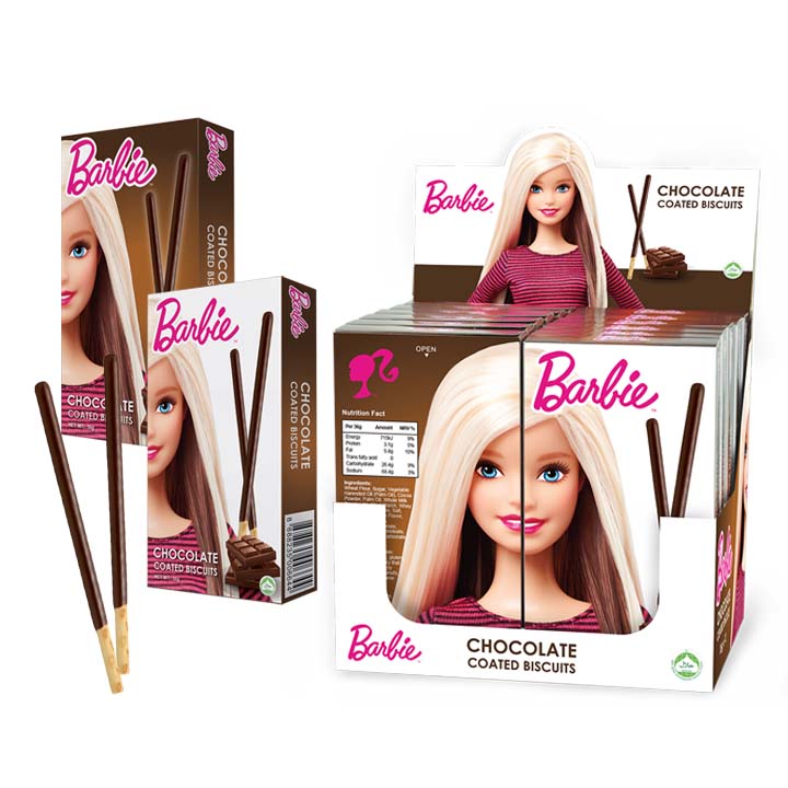 บาร์บี้ บิสกิตแท่งเคลือบช็อกโลแลต Barbie biscuit chocolate