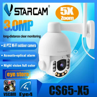 Vstarcam CS65-X5 ความละเอียด 3MP(1296P) กล้องวงจรปิดไร้สาย กล้องนอกบ้าน Outdoor Wifi Camera ภาพสี มีAI+ คนตรวจจับสัญญาณเตือน