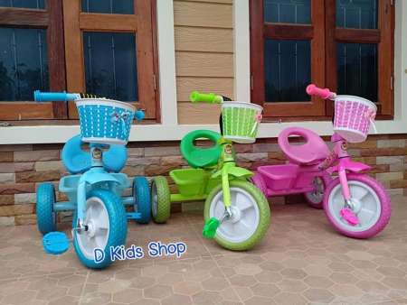D KIds รถจักรยานเด็ก สามล้อถีบ สำหรับเด็ก มีตระกร้าหน้า/หลัง No.4006
