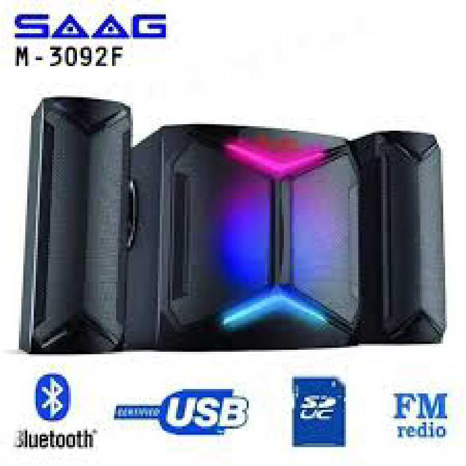 SAAG ลำโพง Bluetooth 2.1 รุ่น EM-3092F Eclipse กำลังขับ 49 W Multimedia Speaker System ลำโพงซับวูฟเฟอร์