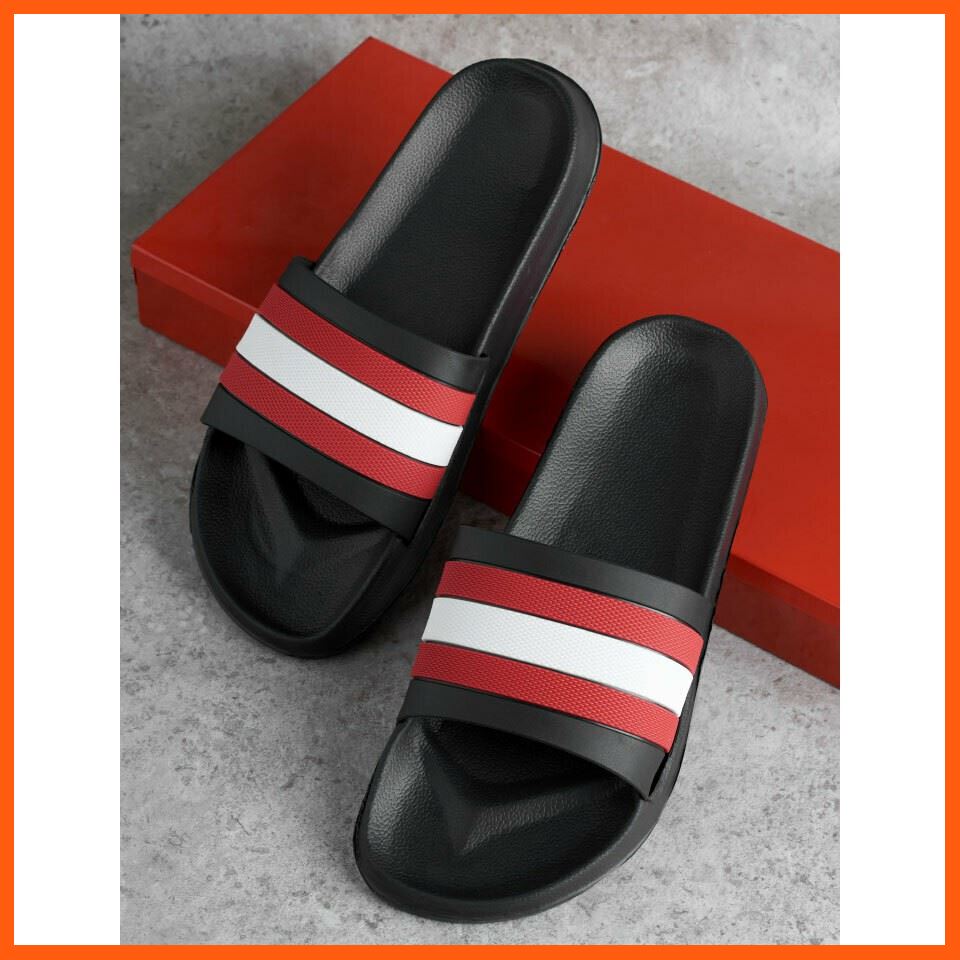 Best Quality รองเท้าแตะแบบสวม คาดแดงขาว Slide Sandal Homeappliances เครื่องใช้ภายในบ้าน Generel use ของใช้ทั่วไป Eguipment ข้าวของเครื่องใช้ต่างๆ