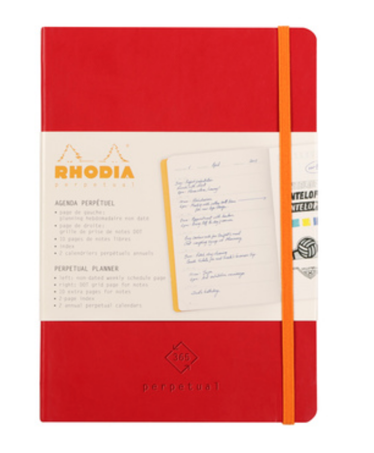 Rhodiarama : Perpetual Softcover - A5 Poppy (1936) สมุดจดบันทึก Agenda กางได้ 180 องศา นำเข้าโดย Rhodia Thailand