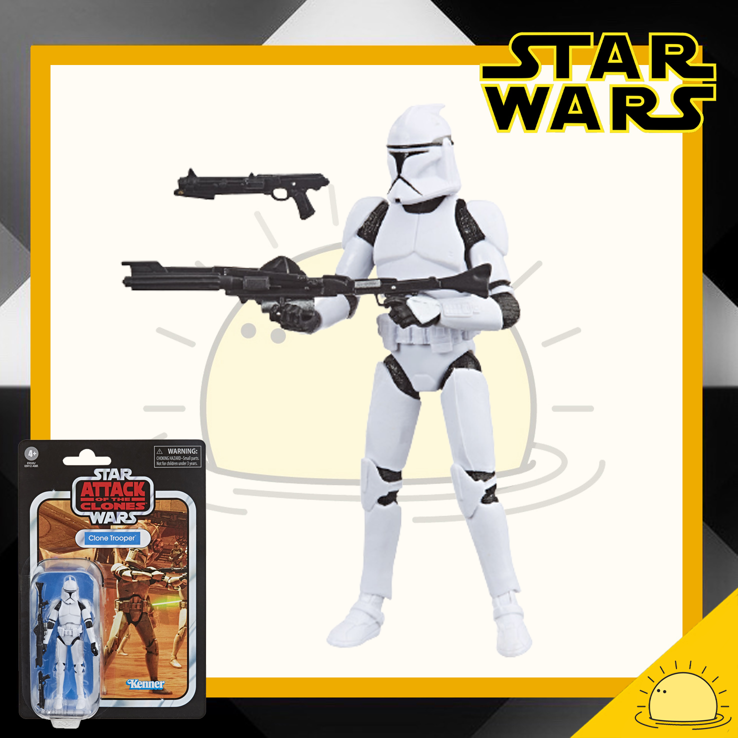 Clone Trooper : Star Wars Vintage Attack Of The Clones Kenner Hasbro Action Figure 3.75 นิ้ว ฟิกเกอร์ ของเล่นของสะสม