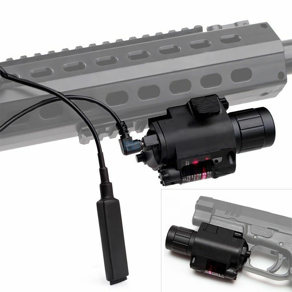 【การจัดส่งในไทย】ยุทธวิธี Red/Green Dot Laser Sight ไฟฉาย LED Combo พร้อมราง Picatinny/Weaver 20 มม. สำหรับปืนล่าสัตว์ปืนไรเฟิล