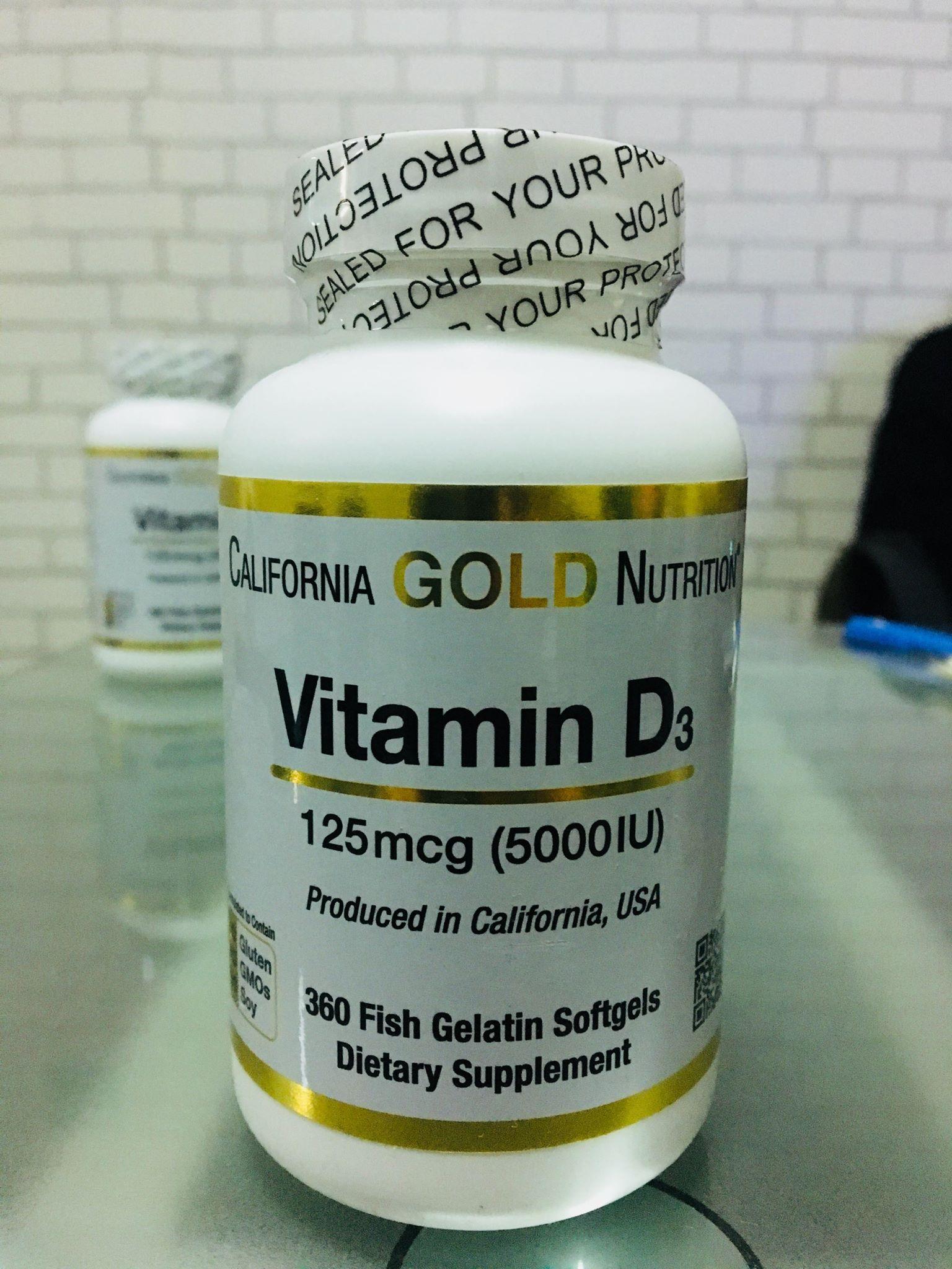 รีวิว Vitamin D3 วิตามินดีสาม 125 mcg (5000 IU) 360 Fish Gelatin