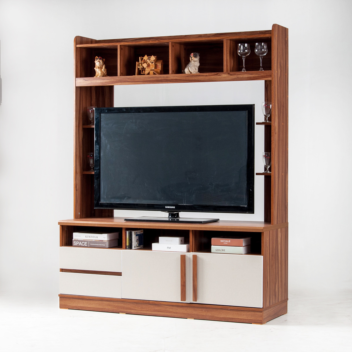 ส่งฟรี! ตู้วางทีวี ชั้นวางทีวี ขนาดใหญ่ 150 ซม. วางทีวี 65 นิ้วได้ TV stand cabinet