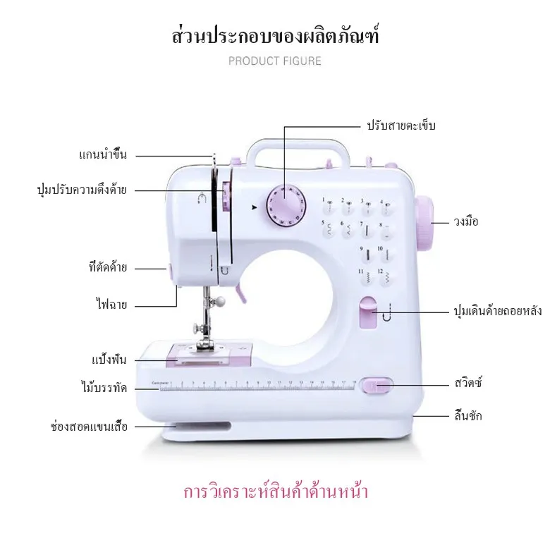 โปรโมชั่น จักรเย็บผ้า จักรเย็บผ้าไฟฟ้า จักรเย็บผ้าขนาดเล็ก จักรเย็บผ้าพกพา [พร้อมส่ง]จักรเย็บผ้า จักรเย็บผ้าขนาดเล็ก จักรเย็บผ้าไฟฟ้า ราคาถูก