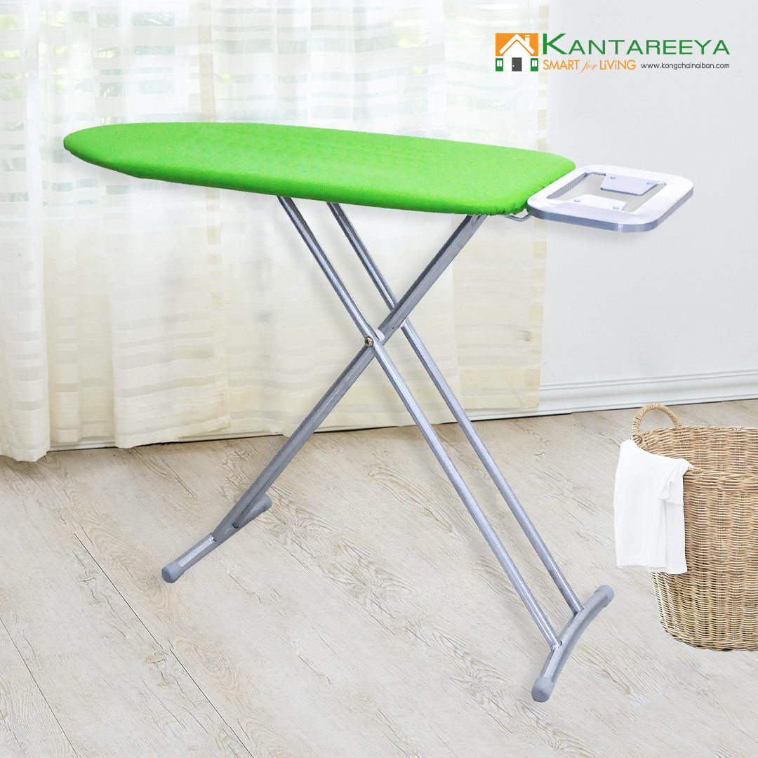 KANTAREEYA โต๊ะรีดผ้า 10 ระดับ ขา T คู่ (สีเขียว)