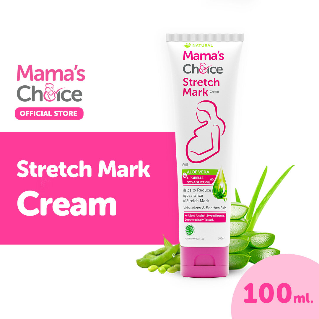 Mama's Choice ครีมลดรอยแตกลาย ครีมทาท้องลาย ใช้ส่วนผสมจากธรรมชาติ ปลอดภัยสำหรับคนท้อง - Stretch Mark Cream