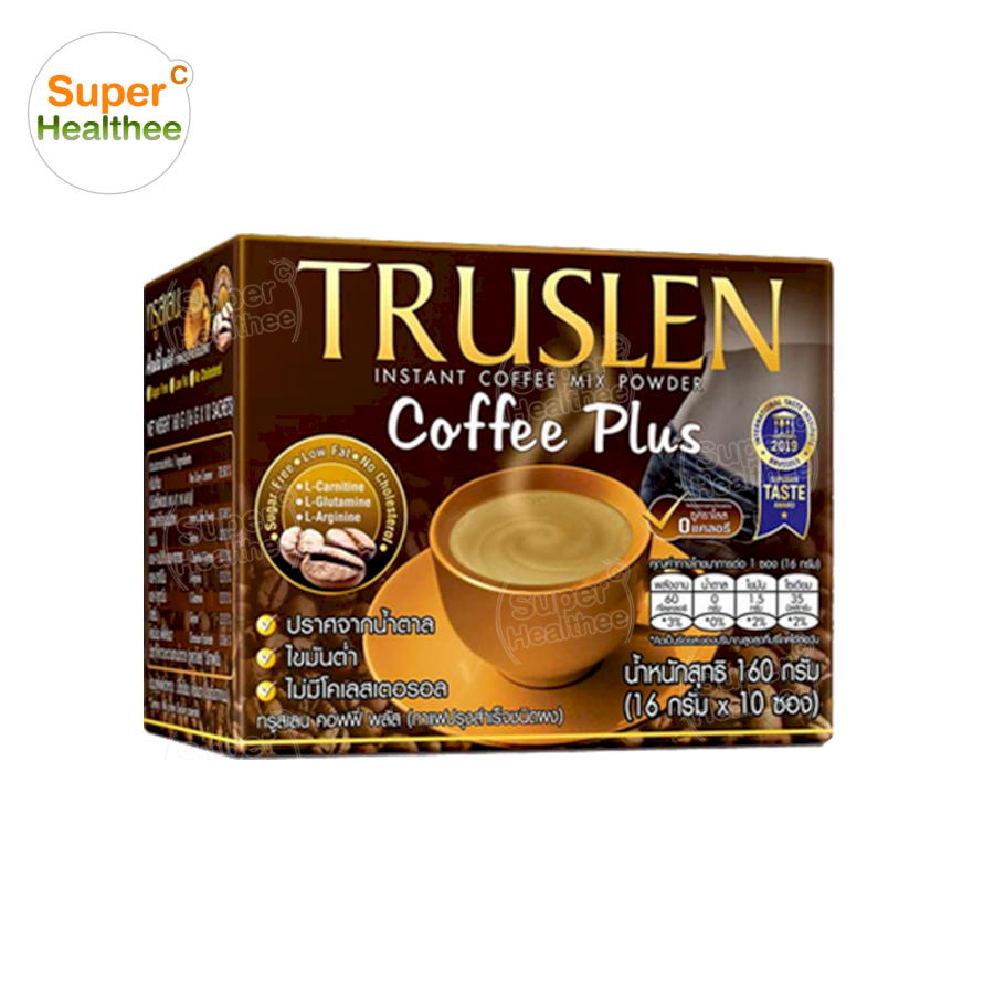 Truslen Coffee Plus กาแฟปรุงสำเร็จชนิดผง ทรูสเลน คอฟฟี่ พลัส (บรรจุ 10ซอง/กล่อง) 160กรัม