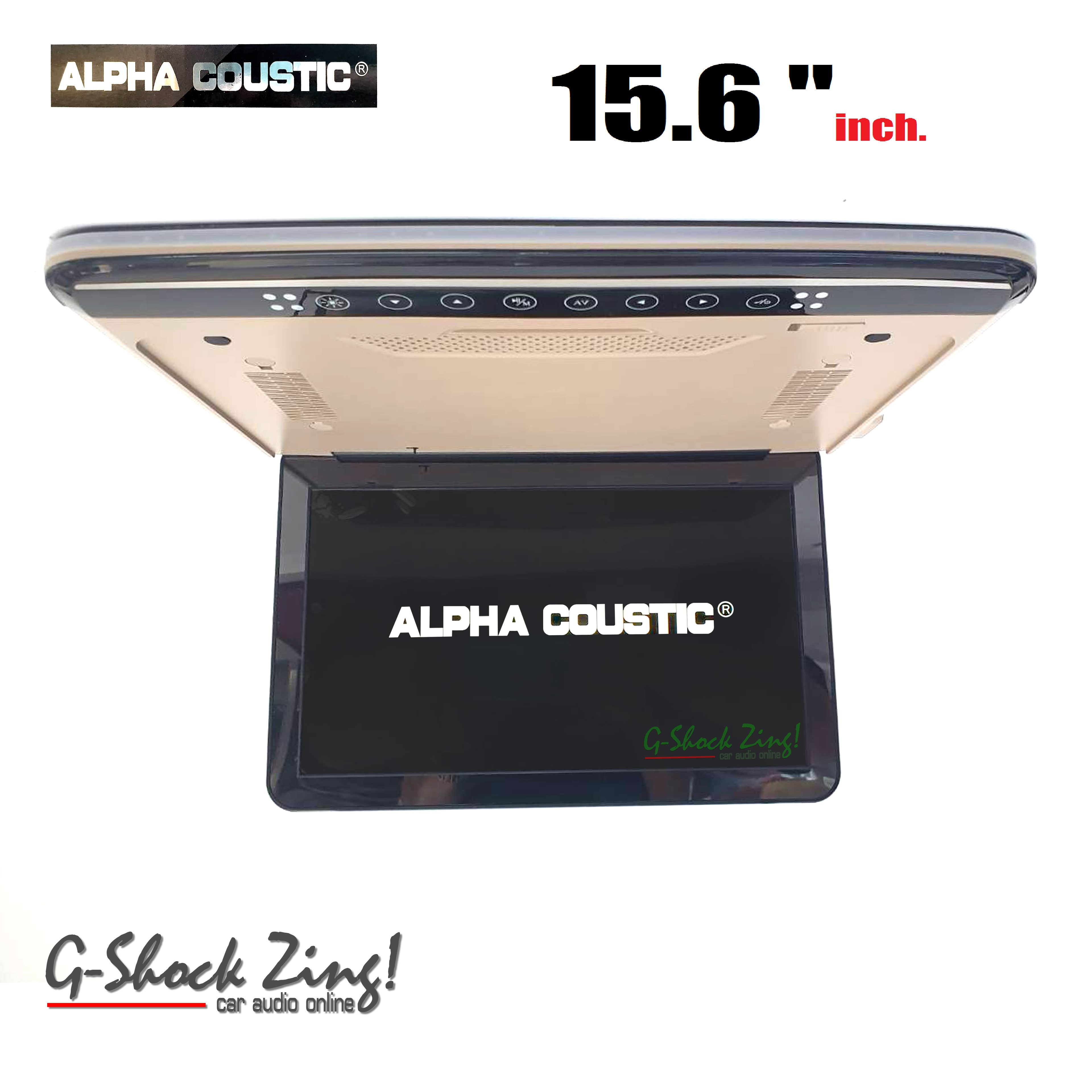 ALPHA COUSTIC Roofmount Monitor เครื่องเสียงรถยนต์/จอเพดานติดรถยนต์ ขนาดจอ 15.6นิ้ว HDMI IN /USB SLOT/SD SLOT (สี Beige)