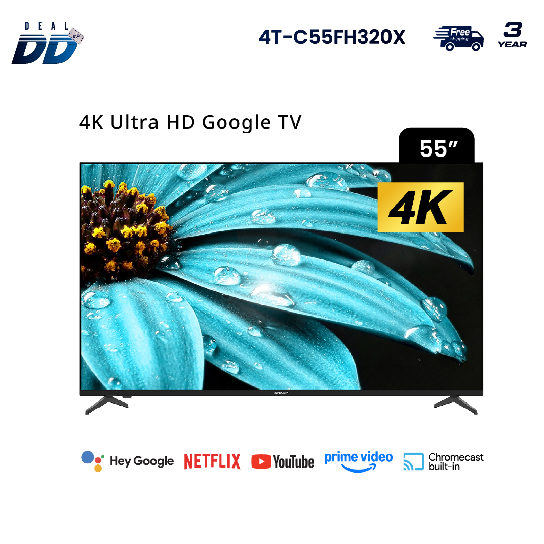 NEW 2026 SHARP TV 55 นิ้ว 4K UHD Google TV สมาร์ททีวี รุ่น 4T
