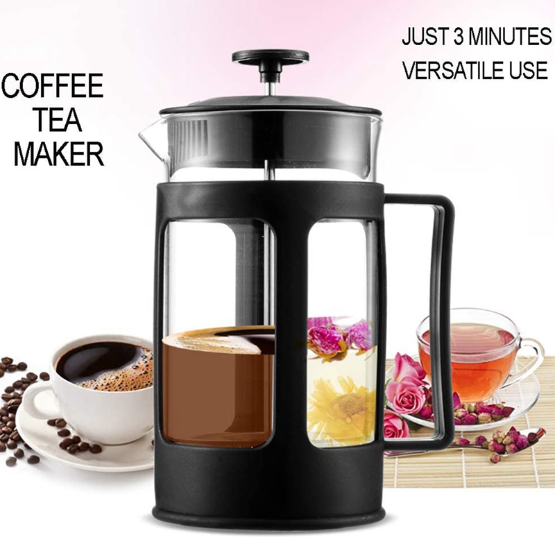 Glass French Press Coffee Tea Maker, 600Ml Coffee Press, Borosilicate