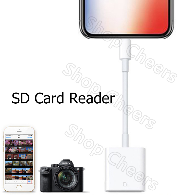 การ์ดรีดเดอร์ SD ดิจิตอลกล้องอะแดปเตอร์สำหรับตัวอ่านสายสำหรับ สำหรับ เพื่ออ่านการ์ด SD iPhone iPad card reader Cheers