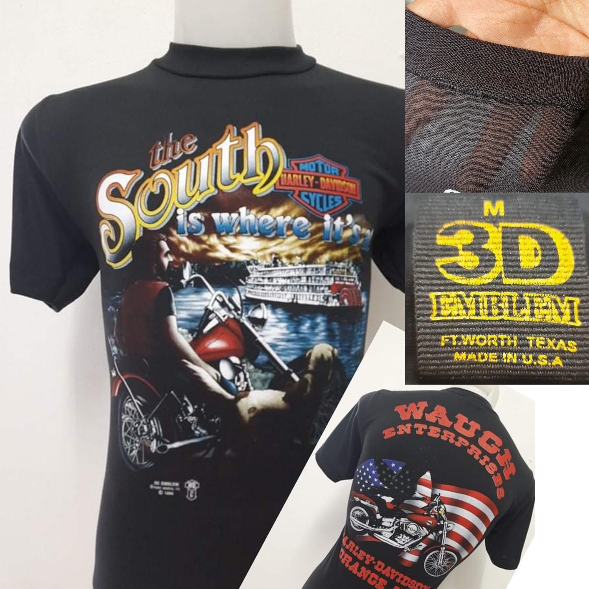 💖 พร้อมส่ง 💖 เสื้อผ้าบางฮาเลย์ Harley-Davidson ผ้ามุ้งบางใส่สบาย สไตล์วินเทจ ป้ายVintage 3D EMBLEM S-5XL เสื้อยืดคุณภาพดี ราคา 139 บาท*ส่งฟรี