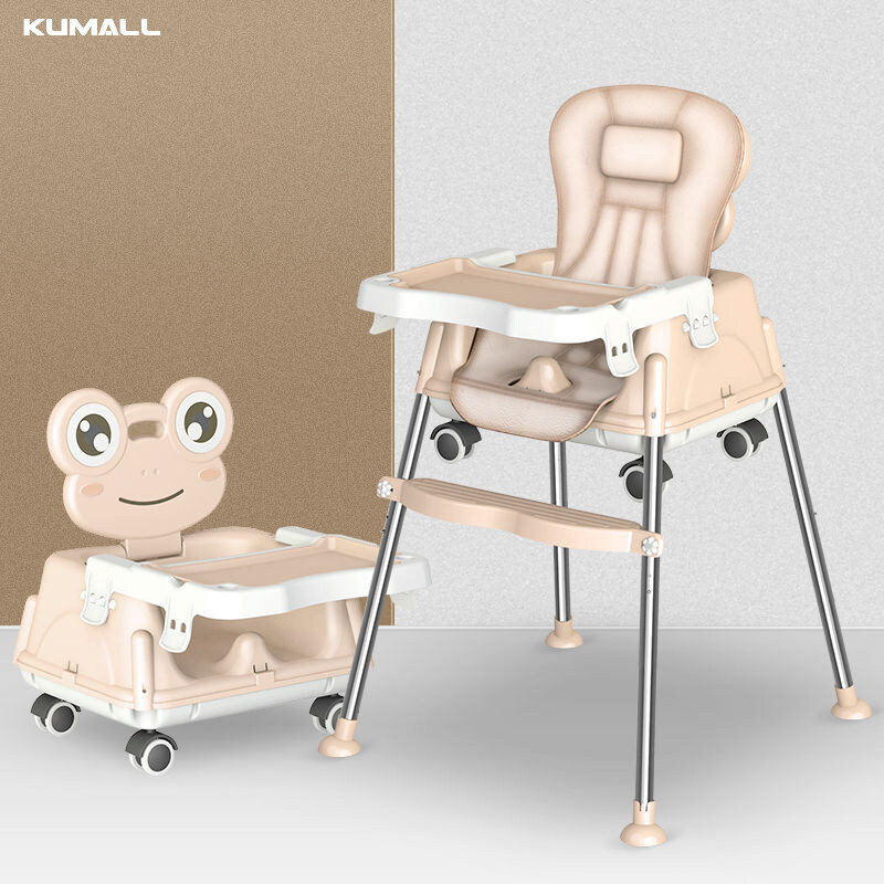 โปรโมชั่น KUMALL มีเบาะนุ่ม เก้าอี้กินข้าวเด็ก โต๊ะกินข้าวเด็ก 4 in 1 เเบบพกพา ปรับได้มากถึง 4 ระดับ วัสดุทำจาก ABS เเข็งเเรงทนทาน ยืดหยุ่น รถหัดเดินเด็ก ( ส่งฟรี ! ) Baby Dinner High Chair
