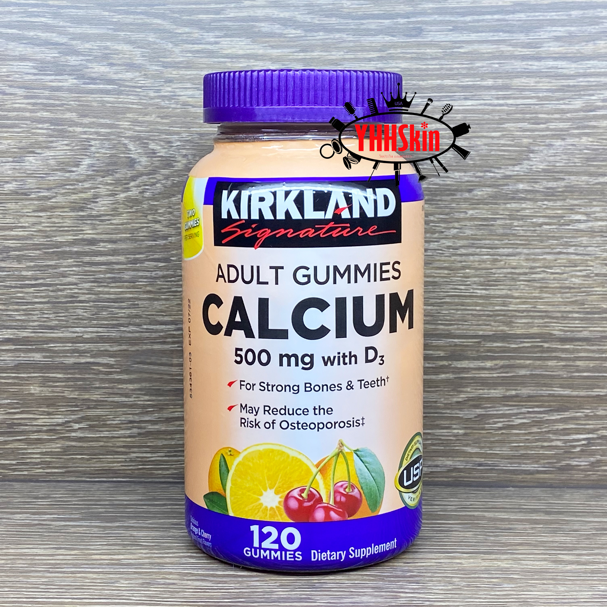 Kirkland Adult Gummies Calcium 500 mg With Vitamin D3 ขนาด ( 120 เม็ด