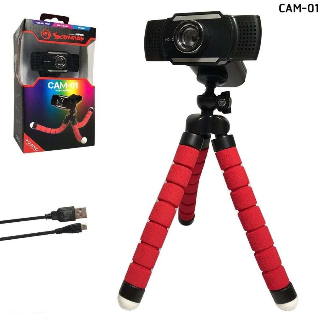 กล้องเว็บแคม MARVO CAM-01 Web Cam 1080P WEBCAM ออนไลน์ สตรีม ไลฟ์สด แท้