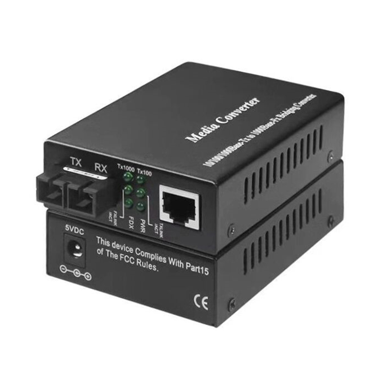 Gigabit Fiber Optic Media Converter 1000Mbps SC Singlemode Duplex Fiber Optic Converter 20km