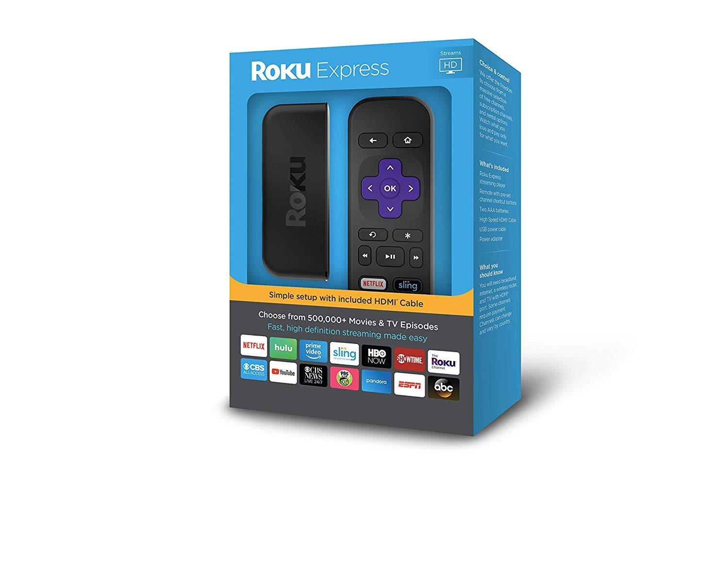 Roku Express - Easy High Definition (HD) Streaming Media Player