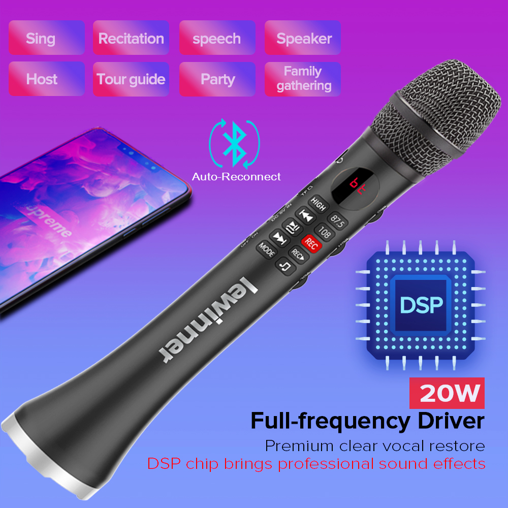 Lewinner L699 Professional Karaoke Microphone Wireless Speaker