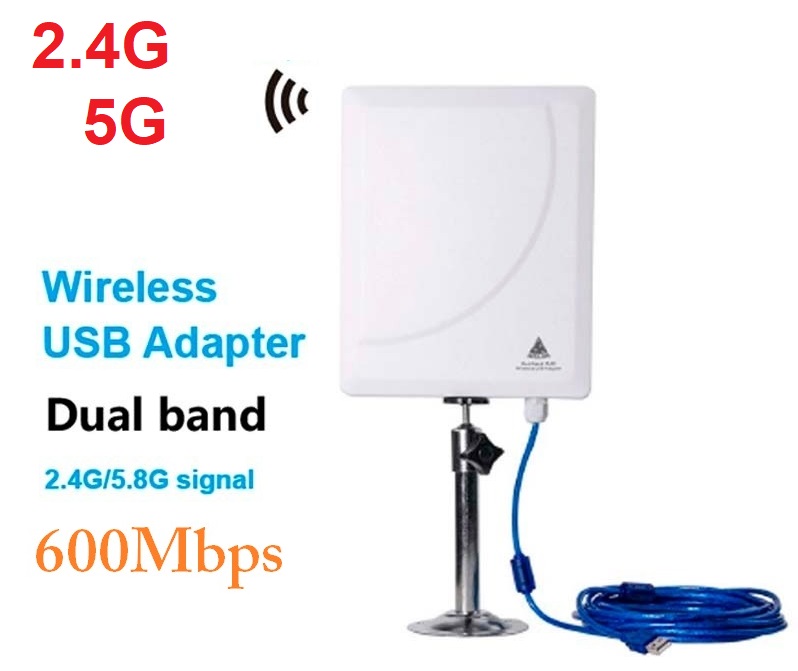 Outdoor High Power Wi-Fi Antenna | Long Range USB WiFi Range Extender for  PCs | Support 600Mbps AC 802.11ac Dual Band 2.4 & 5 GHz-Working with R658U